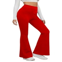 Gureui ženske joge hlače, puna boja dugačka zvona elastična visoka struka Trgovačka kontrola tajice