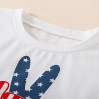 Inevnen Dan nezavisnosti Baby Boys Outfits Star Stripe Print Print Majica kratkih rukava i ležerne elastične