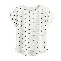 Ženske majice Summer Casual Dot Print vrhovi kratkih rukava T-majice Thirt Streetwear