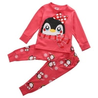 Carolilly Children Pajamas odijelo Penguin Potpuni džemper Stretch hlače