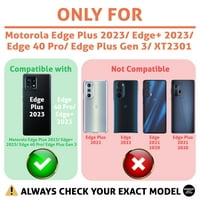 Talozna tanka futrola za telefon kompatibilna za Motorola Edge Plus ivice + ivice PRO, crni kožni otisak,
