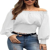 Ženske majice s dugim rukavima Slim casual bluze sa vrhovima ramena