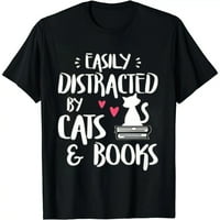 Lako ometaju mačke i knjige - ljubavnik mačaka i knjiga, majica kratkih rukava