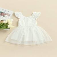 Bagilaanoe Toddler Baby Girl Ljetna haljina ruffle fly rukave A-line princeze haljine 1t 2t 3t 4t 5t