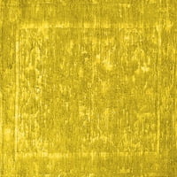 Ahgly Company Zatvoreni kvadratni orijentalni žuti industrijski prostirki, 7 'kvadrat
