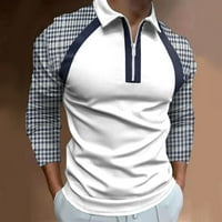polo majice za muškarce modni labavi rever sa zatvaračem 3D digitalni tisak dugih rukava na dugim rukavima