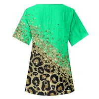 Bluza Fabiurt za žene Žene Ljeto Ležerne prilike Udobni blok u boji Print Okrugli vrat Majica kratkih