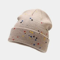 Mnjin bejzbol kapa šešira topli kabel pletena polka točkice šeširko rastezanje debela slatka pletena