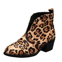 TAWOP Girls 'čizme, zimske čizme Leopard Print Cipele Ležerne prilike za gležnjeve Plus Veličina klizanje