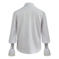 Muška majica modne muške košulje s dugim rukavima mužjak Gotic Vintage Court košulja štanda ovratnik