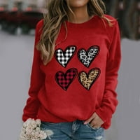 Petort ženski džemper modni casual pulover Dugih rukava Lagane vrhove crvene boje, xl