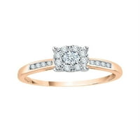 Dijamantni prsten za angažman za dijamant u zlatu od 14k ruža
