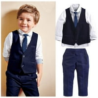 Imcute Boys Gentleman odijela, tuxedo prsluk + kravata + majica + hlače odijela