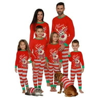 Porodica koja odgovara Božićne pidžame, crtani vrhovi sa strahovim pantalonama