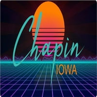 Chapin Iowa Vinyl Decal Stiker Retro Neon Dizajn