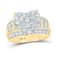 Ženska solidna 10KT Žuta zlatna okrugla Diamond Srca svadbeni vjenčani prsten za vjenčanje CTTW veličine