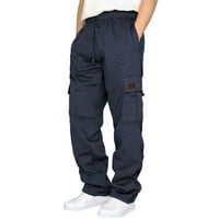 -8jcud muške joggere hlače muške fitness trkačke pantalone za crtanje labavog struka čvrstog džepa u