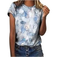 Lisgai Fashion T majice za žene, majice za žene Ispis kratkih rukava Crewneck vrhovi modnih ljetnih prozračnih bluza Slim Fit lagane majice