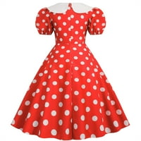 Outfmvch Crvene haljine Dots Print Short rukav 1950S KućaŽenska večernja party maturalna haljina ženske