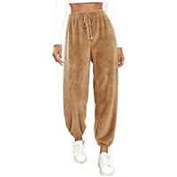 Žene Ljetne hlače Baggy pantalone Čvrsta boja ravna noga elastična visoka struka sažeta dukseri sa džepovima