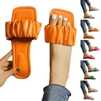Daznico Womens Sandale Ženske papuče ravna dna kvadratna nožna prst udobna boja jednostavna i povremena