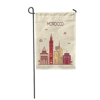Line Maroko Skyline Detaljna silueta linearna gradski vrt zastava ukrasna zastava kuće baner