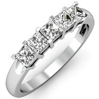 DazzlingRock kolekcija 0. Carat 10K Princess Diamond Stone Bridal Wedding Ring CT, Bijelo zlato, Veličina