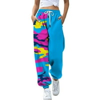 Hupta ženski print udoban vještački vježbanje atletski salon joggers hlača sa džepovima