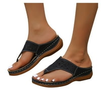 Eczipvz Ženske sandale Ženske sandale Ravne sandale za žene Bohemia elastična T-remena Dressy Summer