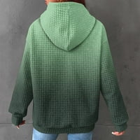 Pyju Jesen modni hoodie za žensko čišćenje, labav udobni vafli pleteni pulover vrhovi kravata tiskati na casual duksera s kapuljačom Y2K Streetwear