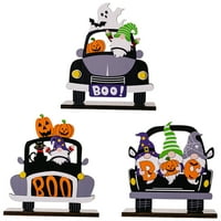 Halloween Drveni stolni stol Stol Wood Region Pumpkin Gnome u automobilu za ukrašavanje automobila Halloween