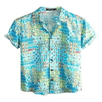 Luxplum muns tops rever vrat ljetne košulje kratki rukav majica casual majica za odmor TEE stil f 4xl
