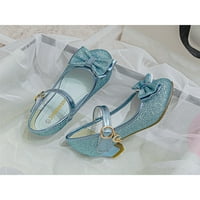 Glookwis Djevojke Princess cipela Sparkle Mary Jane Glitter Haljina Obuća za djecu Ležerne prilike Comfort Protuklizni Bowknot Blue 3Y