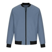 Todqot muški zimski kaput- bez kapuljača sa zatvaračem tople casual jakne za muškarce plavi xxl