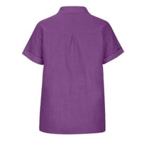 BabySbule Womens Tops Clearence Dame Ljetna moderna košulja gumne pune boje Kakual ženska labava bluza