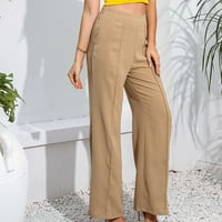 Ženske hlače plus veličina Čvrste casual labave povremene elastične struke plišane pantalone sa džepovima