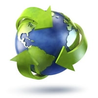 3D prikazivanje planete Zemlje okružena print za poster za recikliranje