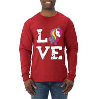 Love Unicorn Cute Rainbow LGBT Pride Muška majica s dugim rukavima