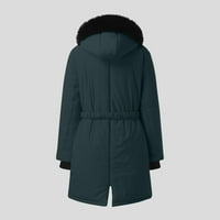 Riforla Women Plus Veličina dnevno zimski kaput rever ovratnik dugih rukava vintage zgušnjava kaput