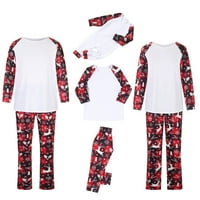 Porodični božićni pidžami Podudarni setovi Slatka jelena Print Print Family Pijamas setovi Božićna mekana