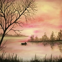 Pejzaž ružičasti jezero Ed Capeau Giclee Art Slikarstvo Reprodukcija pod