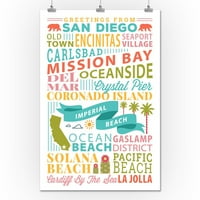 San Diego, Kalifornija, složena tipografija