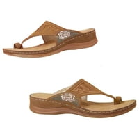 Niuer Womens Thong Sandal Beach Flip Flops Ljetne sandale Dame cipele Vintage Tobozd papuče klinoveno