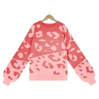 Ženski džemperi Baggy Fit džemper pulover casual greek džemperi za teen djevojke ružičaste m