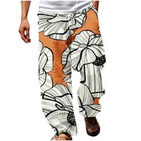 Muške ljetne hlače plus veličina Havajski stil 3D ispis čipkastim elastičnim strukom ravne pantalone