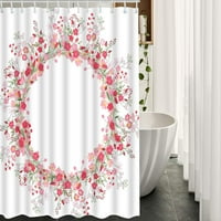 Weveat tkanina za zavjese za tuširanje sa kukama cvjetni list Bud Botanički prsten krug cvijet sladak
