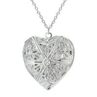 ZTTD ogrlica za srce za žene Djevojka volite fotografiju u obliku srca koja može držati poklon za sliku