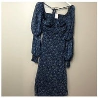 Besplatni ljudi ženski aglow Clotuout pufline-rukave midi haljina tamno plava s, $ nwt