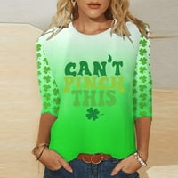 Olyvenn prodaja St. Patrick's Day grafičke tuničke majice za žene Crew izrez Loop Ležerne dame modna