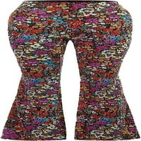Singreal ženske cvjetne ispise elastične hlače za noge za struku Stretchy casual duge hlače